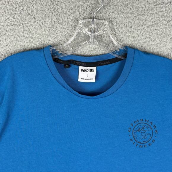 Gymshark T-shirt Men’s Large Blue Legacy Logo Casual Athletic Gym Performance - Picture 5 of 9